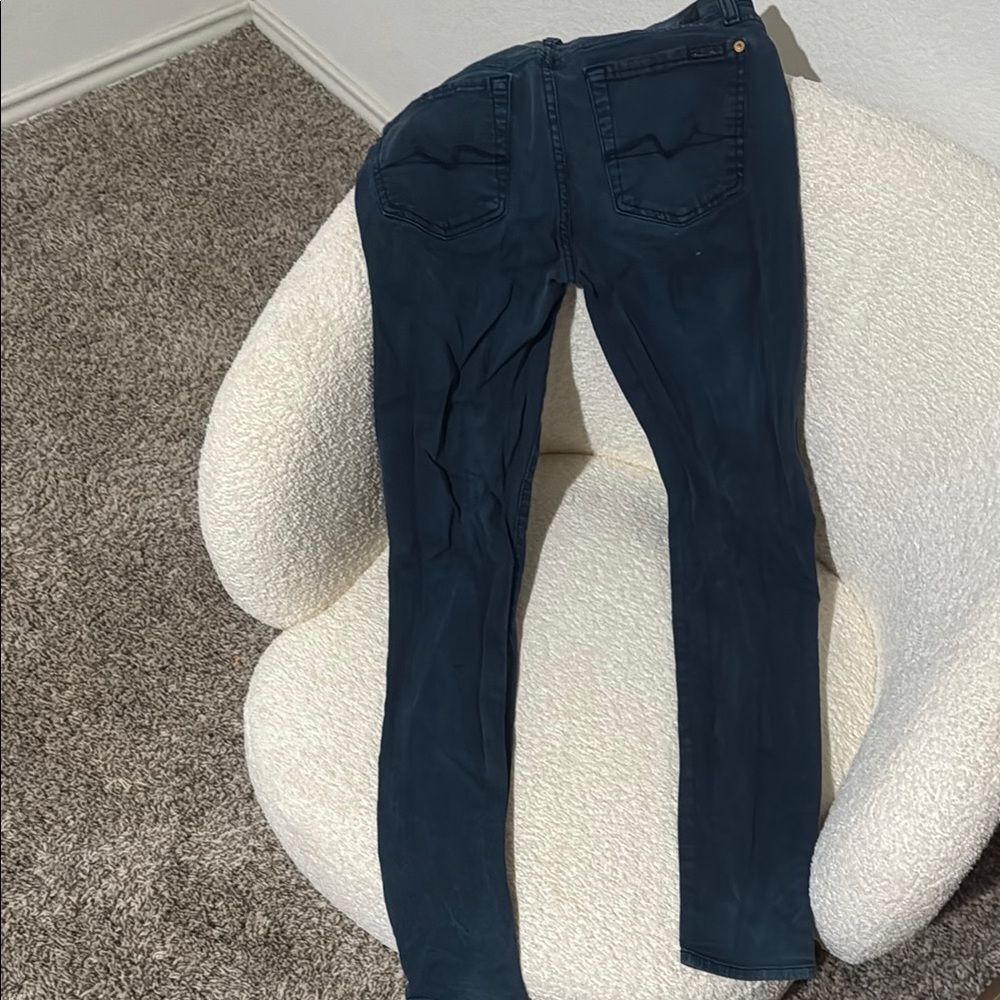 Women's Navy/Blue 7 For Mankind Skinny Jeans